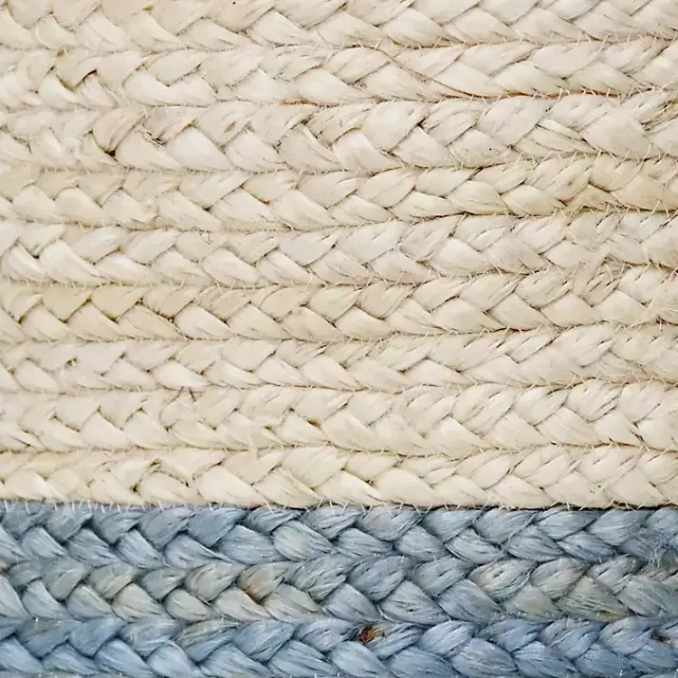 Baskets & Boxes>Kirklands Home Spa Blue and White Jute Basket with Tassel, 17 in.