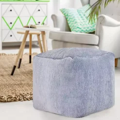 Poufs & Floor Cushions>Kirklands Home Spa Chenille Pouf Blue