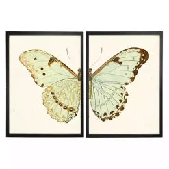 Kirklands Home Spa Butterfly Framed Art Prints, Set of 2 Multi