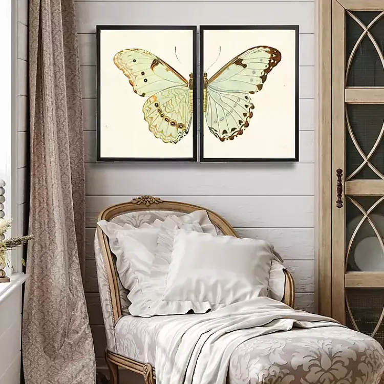 Kirklands Home Spa Butterfly Framed Art Prints, Set of 2 Multi