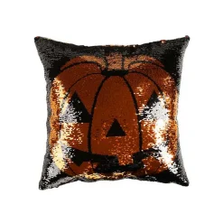 Halloween>Kirklands Home Sparkle Sequin Jack O Lantern Pillow
