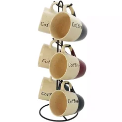 Kirklands Home Speckled 6-pc. Coffee Mugs with Stand Best