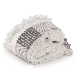 Blankets & Throws>Kirklands Home Spencer Gray and White Plaid Throw