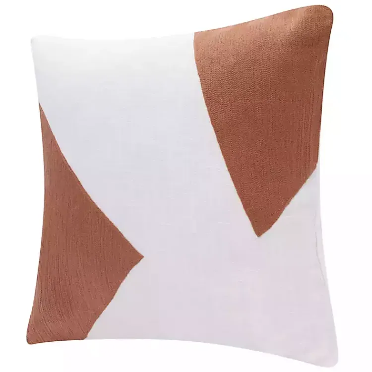 Pillows>Kirklands Home Spice & Ivory Geometric Colorblock Throw Pillow Orange