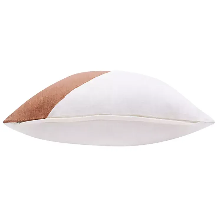 Pillows>Kirklands Home Spice & Ivory Geometric Colorblock Throw Pillow Orange