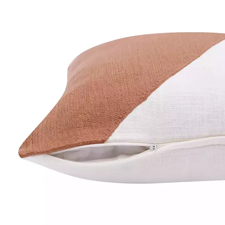 Pillows>Kirklands Home Spice & Ivory Geometric Colorblock Throw Pillow Orange