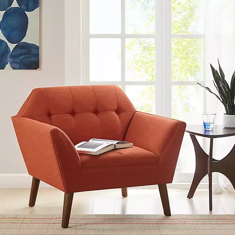 Kirklands Home Spice Button Tufted Accent Chair Red Sale