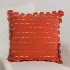 Pillows>Kirklands Home Spice Scalloped Edge Pillow Orange