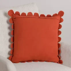 Pillows>Kirklands Home Spice Scalloped Edge Pillow Orange