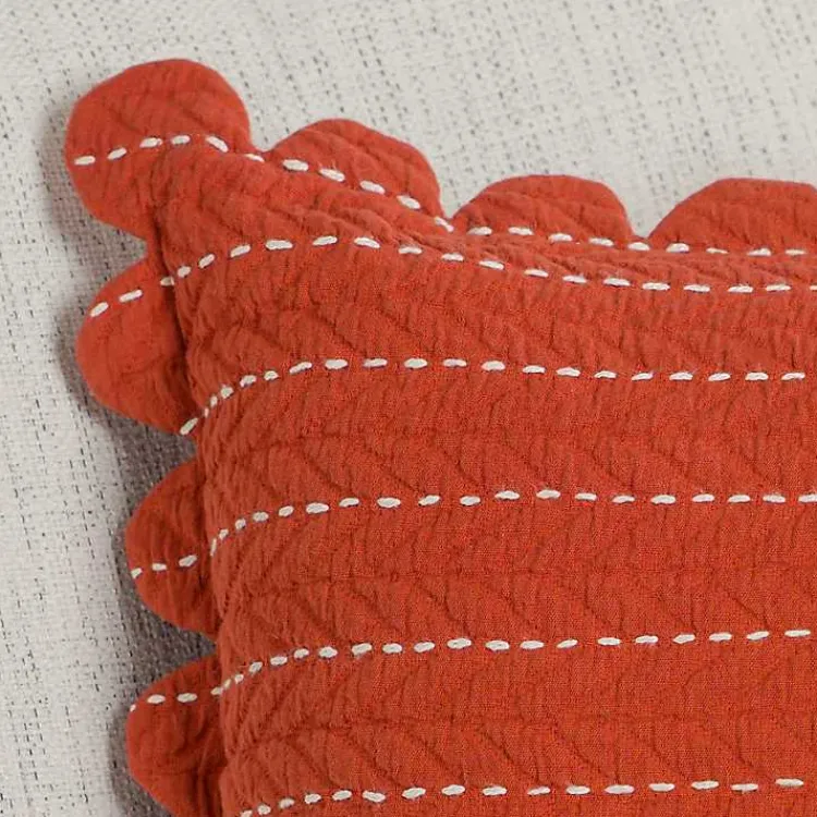 Pillows>Kirklands Home Spice Scalloped Edge Pillow Orange