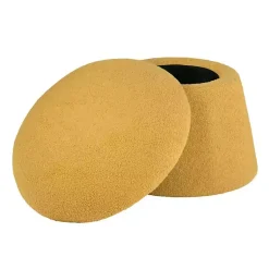Kirklands Home Spice Boucle Mushroom Storage Ottoman Yellow Best