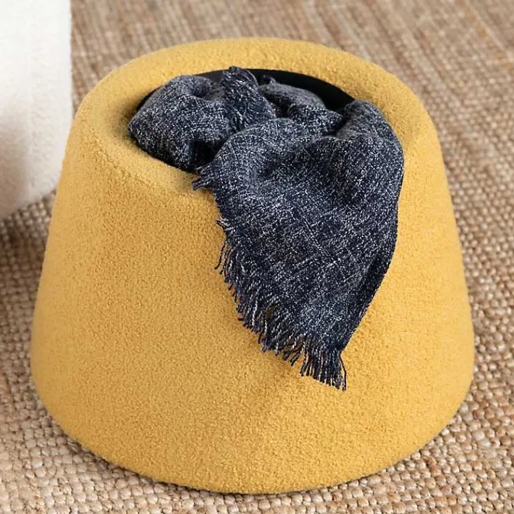 Kirklands Home Spice Boucle Mushroom Storage Ottoman Yellow Best