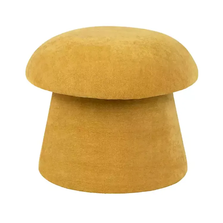 Kirklands Home Spice Chenille Mushroom Storage Ottoman Yellow New