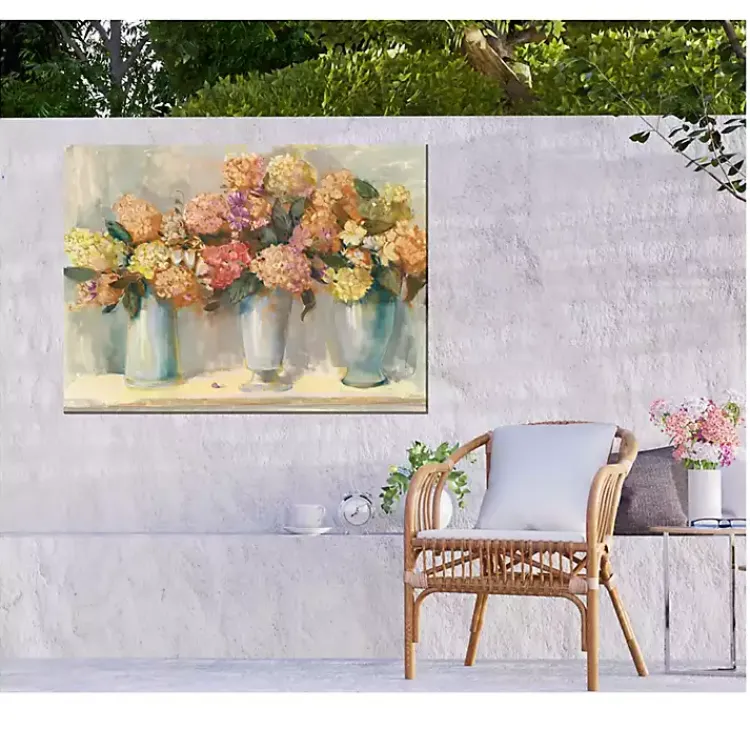 Kirklands Home Spiced Hydrangeas Outdoor Canvas Art Print Sale