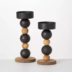 Candle Holders>Kirklands Home Spiked Sphere 2-pc. Pillar Candle Holder Set