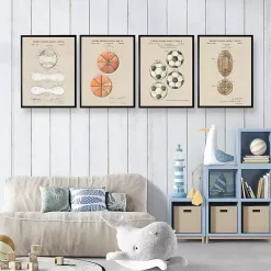 Kirklands Home Sports Ball Patents Framed Art Prints Multi Discount