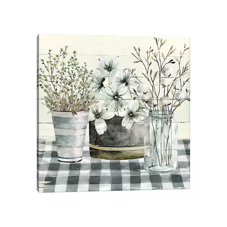Kirklands Home Spring Floral Gingham Canvas Art Print Best