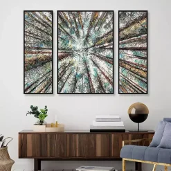 Kirklands Home Spring Heights Framed Canvas Art Prints, Set of 3 Multi New