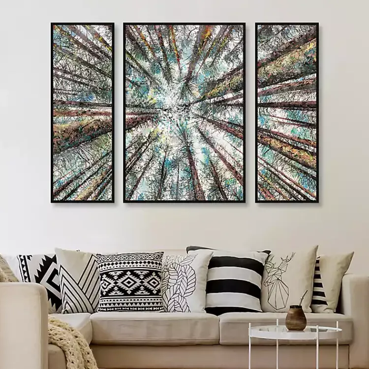 Kirklands Home Spring Heights Framed Canvas Art Prints, Set of 3 Multi New