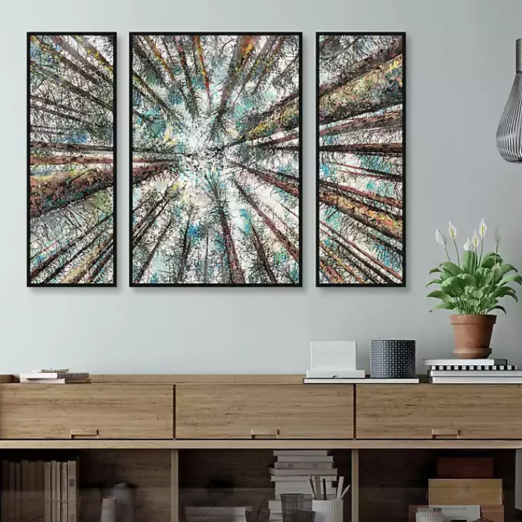 Kirklands Home Spring Heights Framed Canvas Art Prints, Set of 3 Multi New