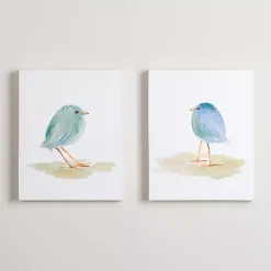Kirklands Home Springtime Birds Canvas Art Prints, Set of 2 New