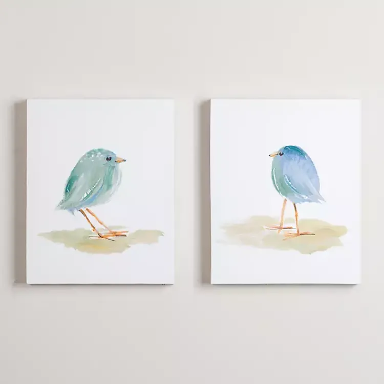 Kirklands Home Springtime Birds Canvas Art Prints, Set of 2 New
