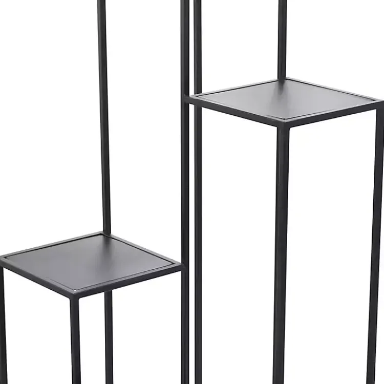 Kirklands Home Square Iron Frame 4-Tier Plant Stand Black Outlet