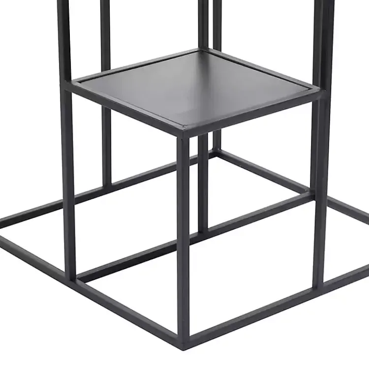 Kirklands Home Square Iron Frame 4-Tier Plant Stand Black Outlet