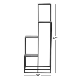 Kirklands Home Square Iron Frame 4-Tier Plant Stand Black Outlet