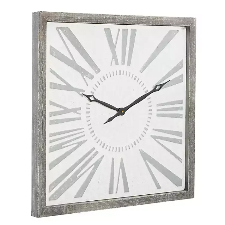 Kirklands Home Square Galvanized Metal Wall Clock Clearance