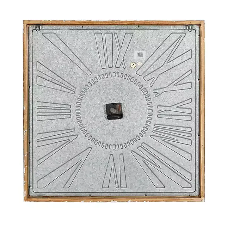 Kirklands Home Square Galvanized Metal Wall Clock Clearance