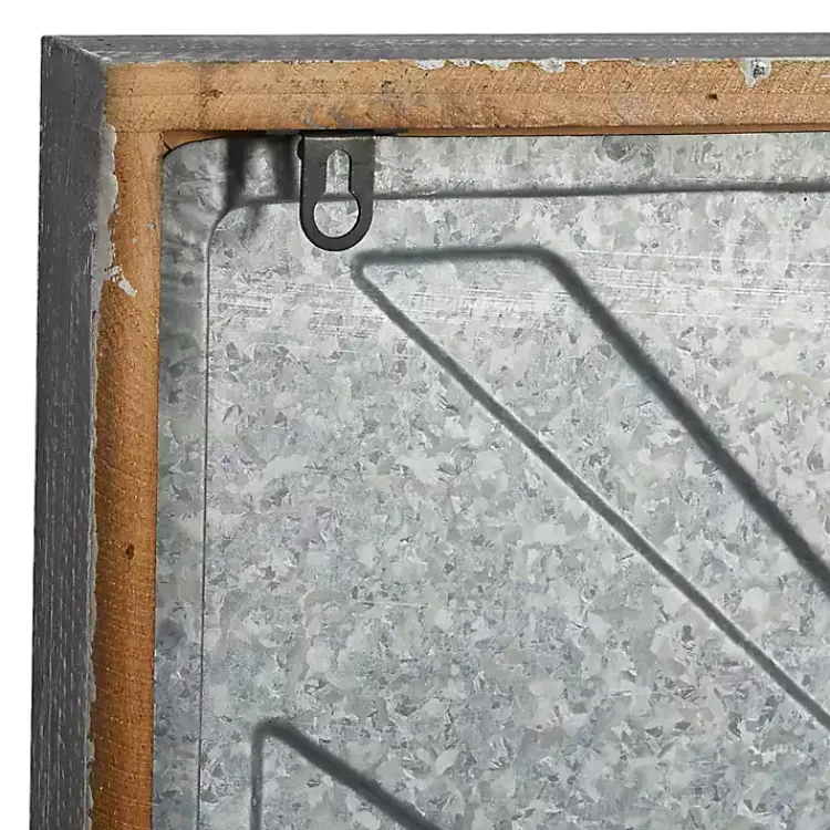 Kirklands Home Square Galvanized Metal Wall Clock Clearance