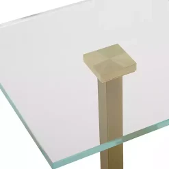 Kirklands Home Square Glass and Marble Accent Table Black Sale