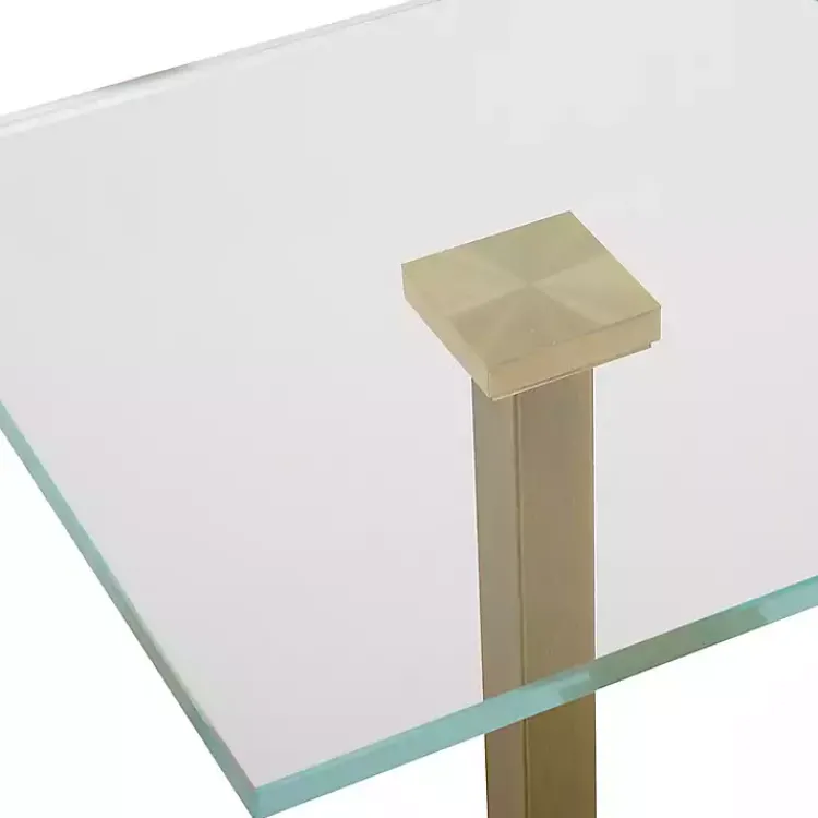 Kirklands Home Square Glass and Marble Accent Table Black Sale