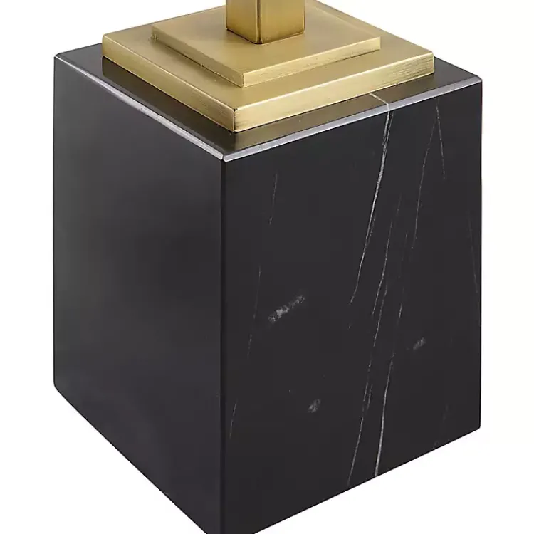 Kirklands Home Square Glass and Marble Accent Table Black Sale