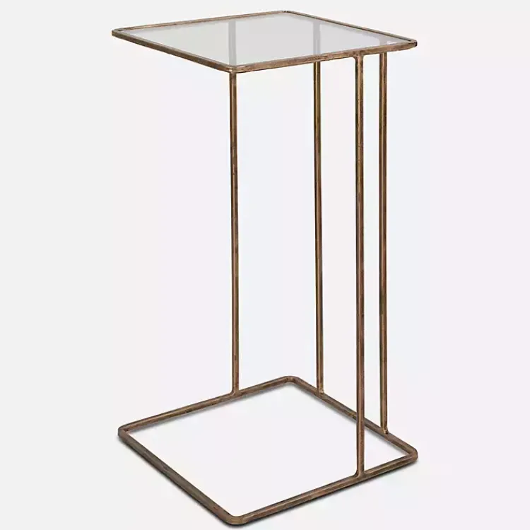 Kirklands Home Square Camus Accent Table Gold Sale