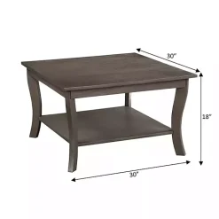 Kirklands Home Square wash Curved Legs Coffee Table Gray Clearance