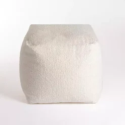 Poufs & Floor Cushions>Kirklands Home Square Boucle Pouf Ivory