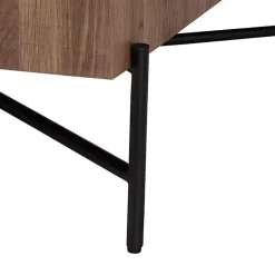 Kirklands Home Square Light Wood X Base Coffee Table Brown Hot