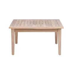 Kirklands Home Square Natural Wood Slatted Outdoor Coffee Table Tan