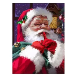 Christmas Art & Wall Decor>Kirklands Home Ssshhh Santa Canvas Art Print Multi