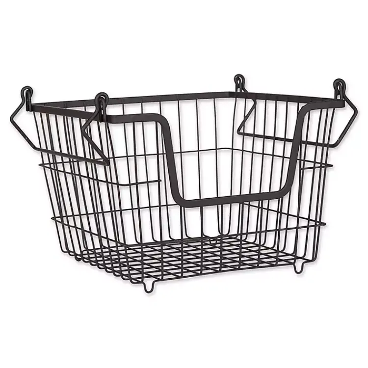 Kirklands Home Stackable Wire Kitchen Basket, 8 in. Black Hot