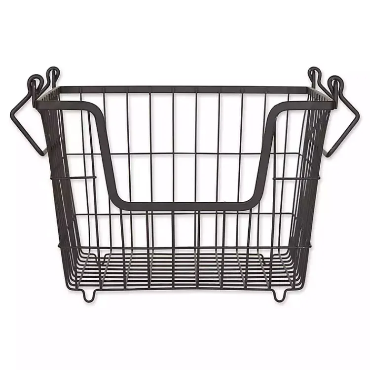 Kirklands Home Stackable Wire Kitchen Basket, 8 in. Black Hot