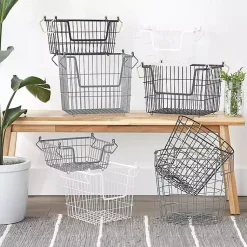 Kirklands Home Stackable Wire Kitchen Basket, 8 in. Black Hot