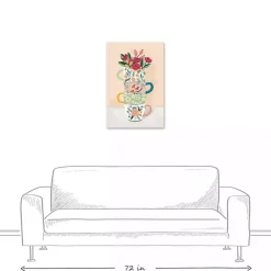 Kirklands Home Stacked Floral Mugs Canvas Art Print