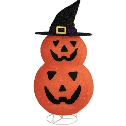 Halloween>Kirklands Home Stacked Jack O Lanterns Outdoor Halloween Décor Orange