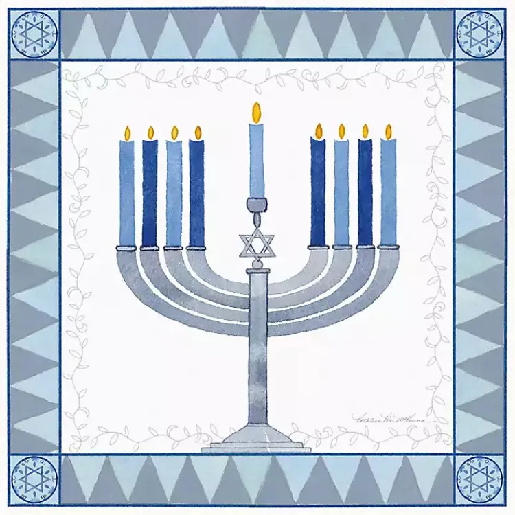 Hanukkah Decorations>Kirklands Home Star of David Menorah Hanukkah Wall Art