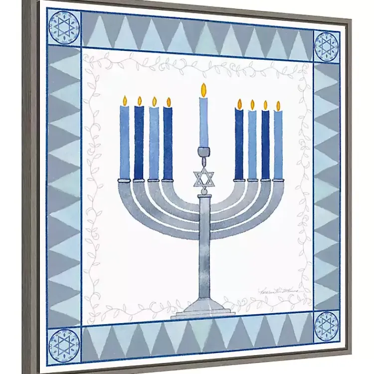 Hanukkah Decorations>Kirklands Home Star of David Menorah Hanukkah Wall Art