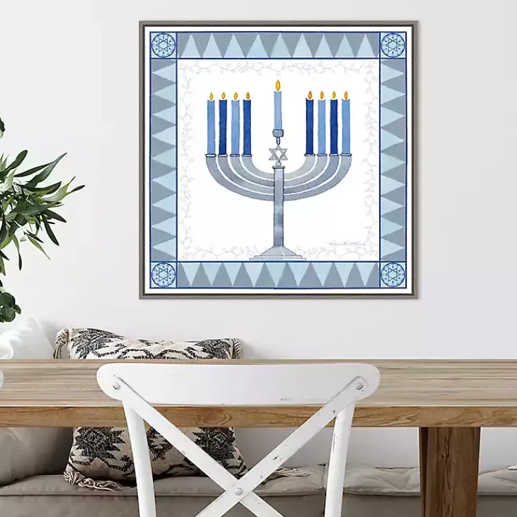 Hanukkah Decorations>Kirklands Home Star of David Menorah Hanukkah Wall Art