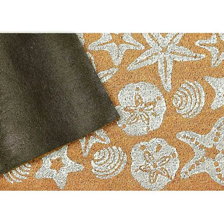 Kirklands Home Starfish and Sand Dollars Coir Doormat Clearance
